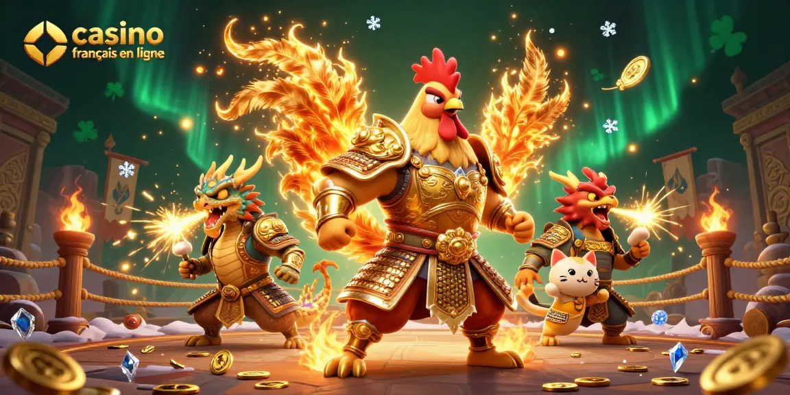 Profitez du casino français en ligne avec des personnages dynamiques et des éléments de jeu vibrants.