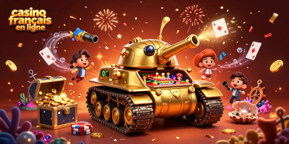 Visitez le casino français en ligne et découvrez un univers de divertissements captivants avec un tank doré en forme de scarabée.
